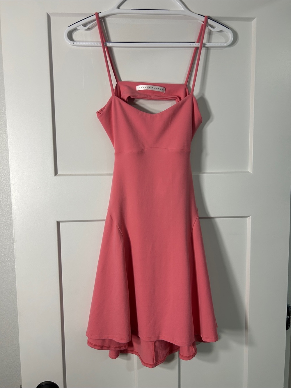 Susana Monaco Coral Pink Spaghetti Mini Dress